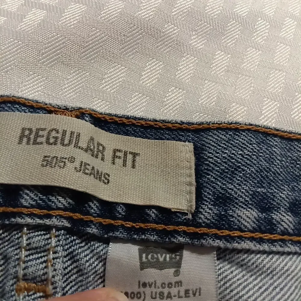 Levi's 505 Mens 38/34 Light Wash 5 Pocket Regular Fit Western Work Chore
